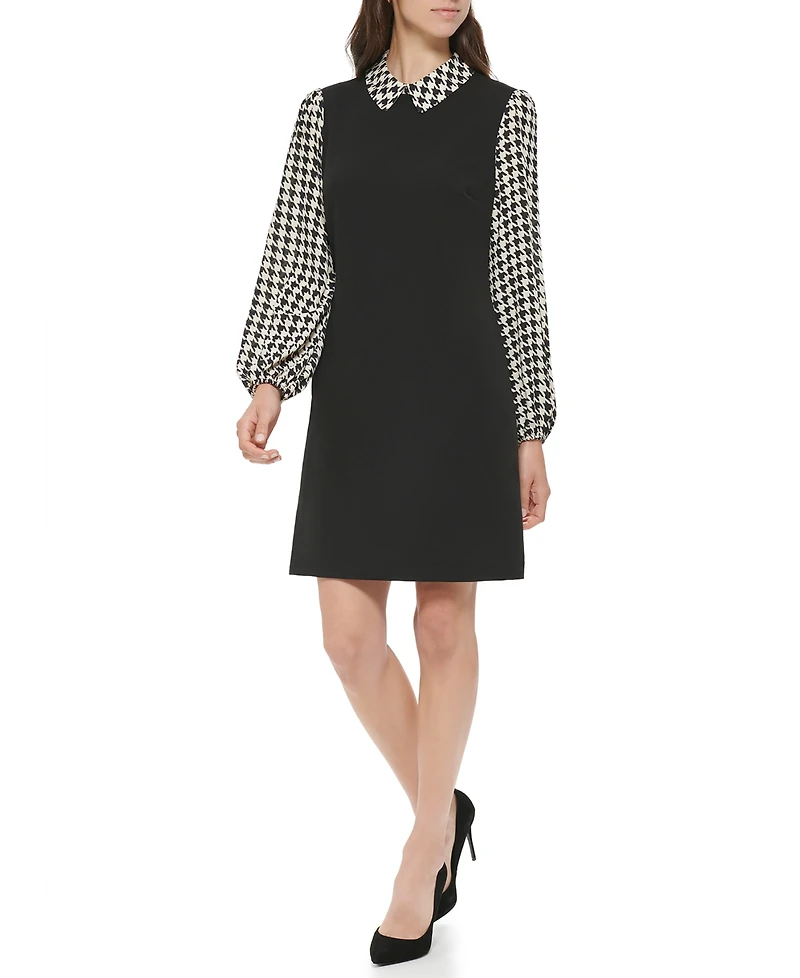 Tommy Hilfiger Women's Collared Long-Sleeve Shift Dress