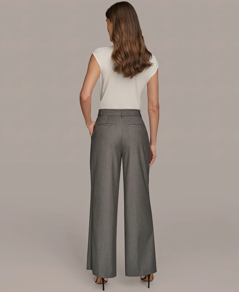 Donna Karan New York Women's Flat-Front Pinstriped Pants