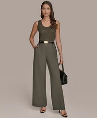 Donna Karan New York Women's City Bi-Stretch Pleated Wide-Leg Pants