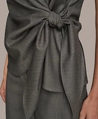 Donna Karan New York Women's Sleeveless Pinstripe Wrap Vest