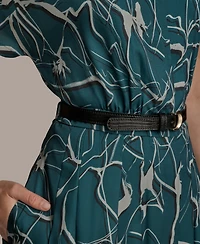 Donna Karan New York Women's Printed Short-Sleeve Belted Shirtdress