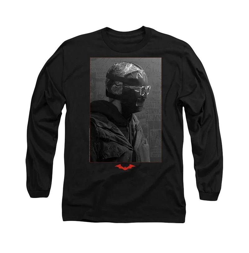 Batman Big & Tall The (2022) Riddler Worn Portrait Long Sleeve Adult T-Shirt