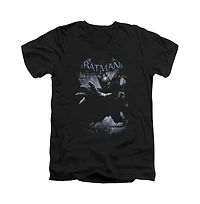 Batman Men's Arkham Origins Out Of The Shadows Short Sleeve Adult V Neck Tee / T-Shirt