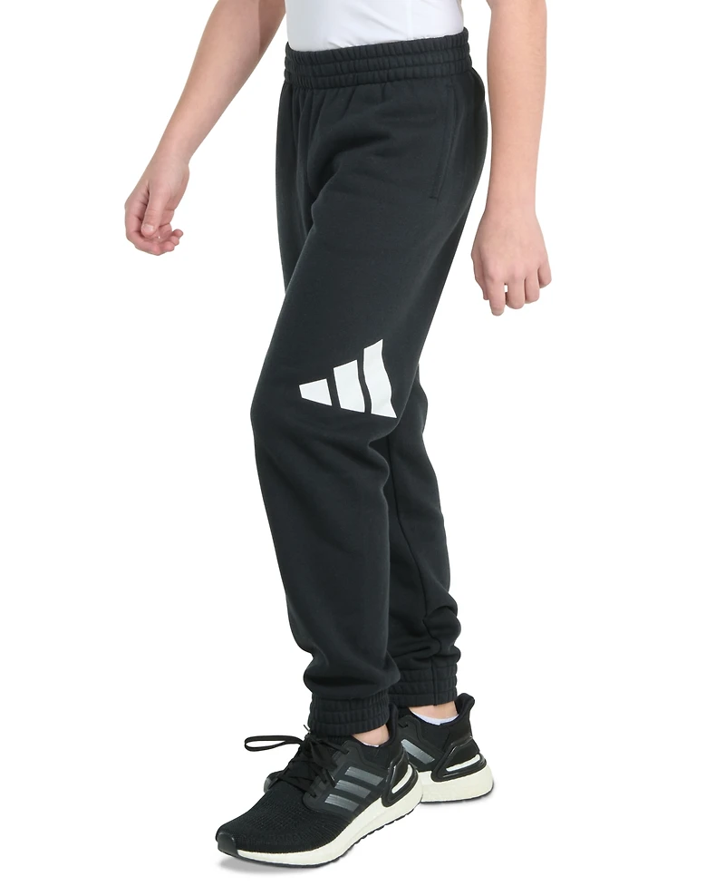 adidas Big Boys Elastic-Waistband Essential Logo Fleece Jogger Pants