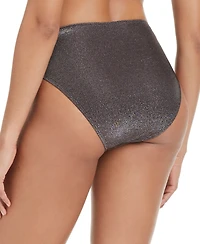 Bar Iii Women's Shimmer Core High-Leg Bikini Bottoms, Exclusively at Macy's