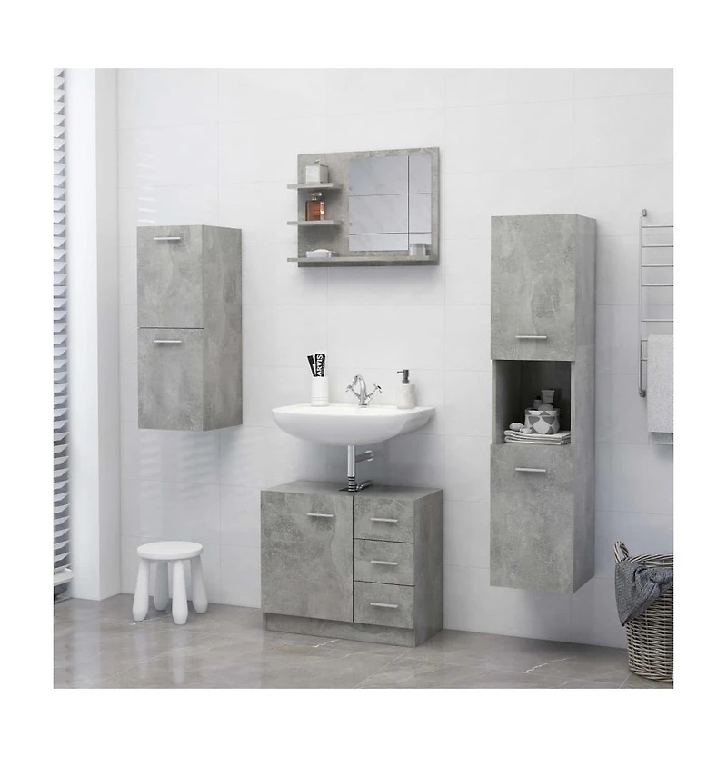 Bathroom Mirror Concrete Gray 23.6"x4.1"x17.7" Engineered Wood