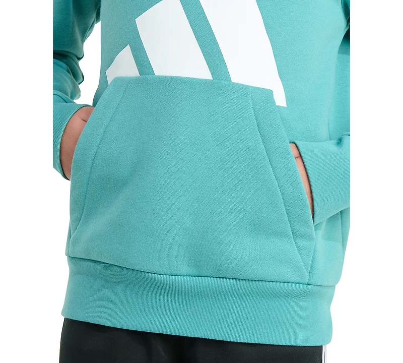 adidas Big Boys Long-Sleeve Essential Logo Fleece Pullover Hoodie