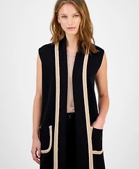 T Tahari Women's Sleeveless Open-Front Cardigan