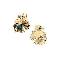 Sohi Floral-Stone Drop Earrings