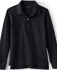 Lands' End School Uniform Kids Long Sleeve Mesh Polo Shirt