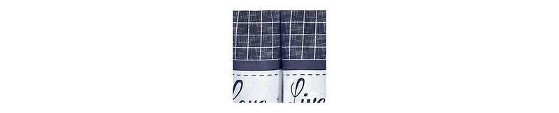 Kate Aurora Country Farmhouse Plaid Live laugh love 3 Piece Kitchen Curtain Set