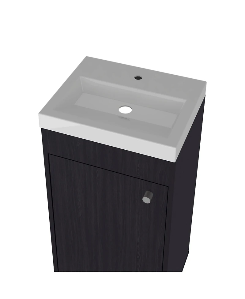 Fm Furniture Oracle Bathroom Vanity, Single Door, Two Storage Shelves, Wengue Finish