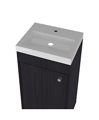 Fm Furniture Oracle Bathroom Vanity, Single Door, Two Storage Shelves, Wengue Finish