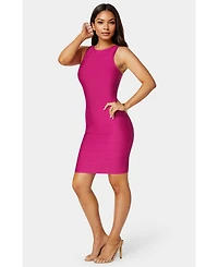 Bebe Women's Racer Neck Bandage Short Dress