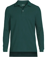 Lands' End Men's School Uniform Long Sleeve Mesh Polo Shirt