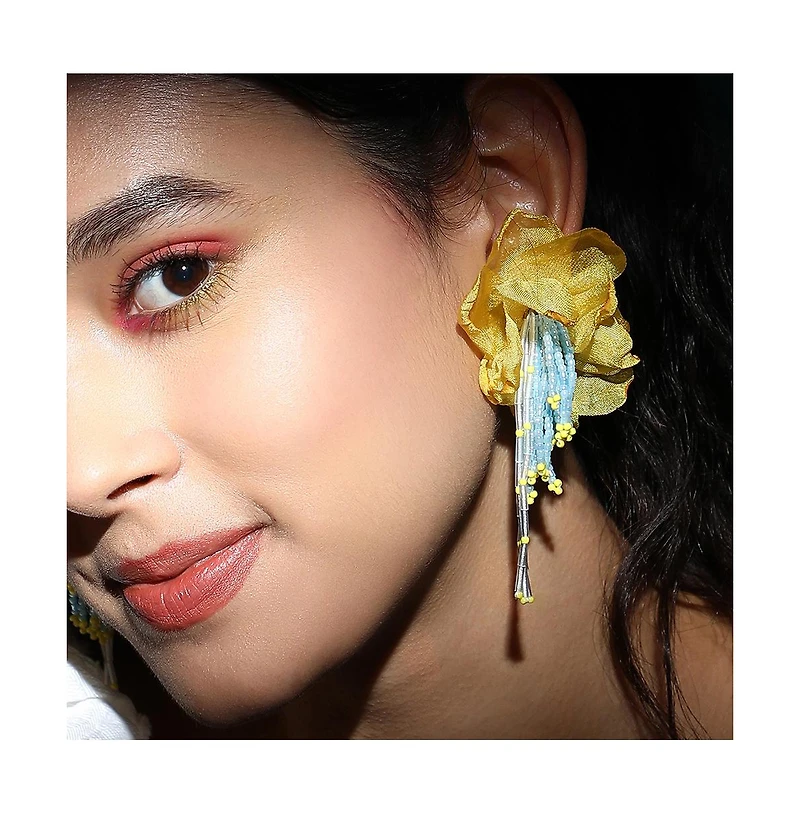 Sohi Maxi-Floral Drop Earrings