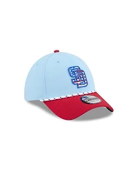 New Era Men's Light Blue/Red San Diego Padres 2025 Fourth of July 39THIRTY Flex Hat
