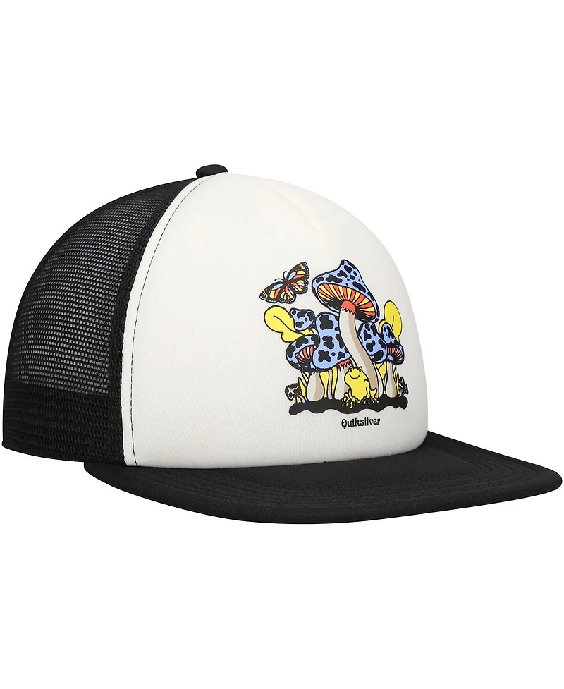 Quiksilver Men's White/Black Tripson Trucker Snapback Hat