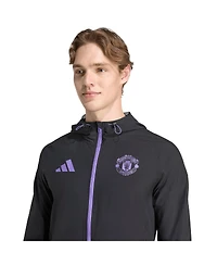 Adidas Men's Black Manchester United 2025/26 Tiro Vis Tech Travel Jacket