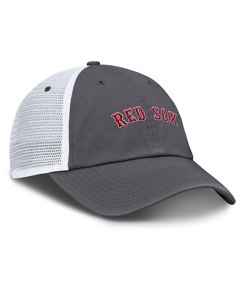Nike Men's Gray Boston Red Sox Wordmark Club Adjustable Trucker Hat