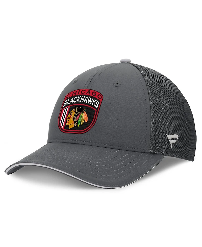 Fanatics Men's Gray Chicago Blackhawks Authentic Pro Home Ice Trucker Adjustable Hat