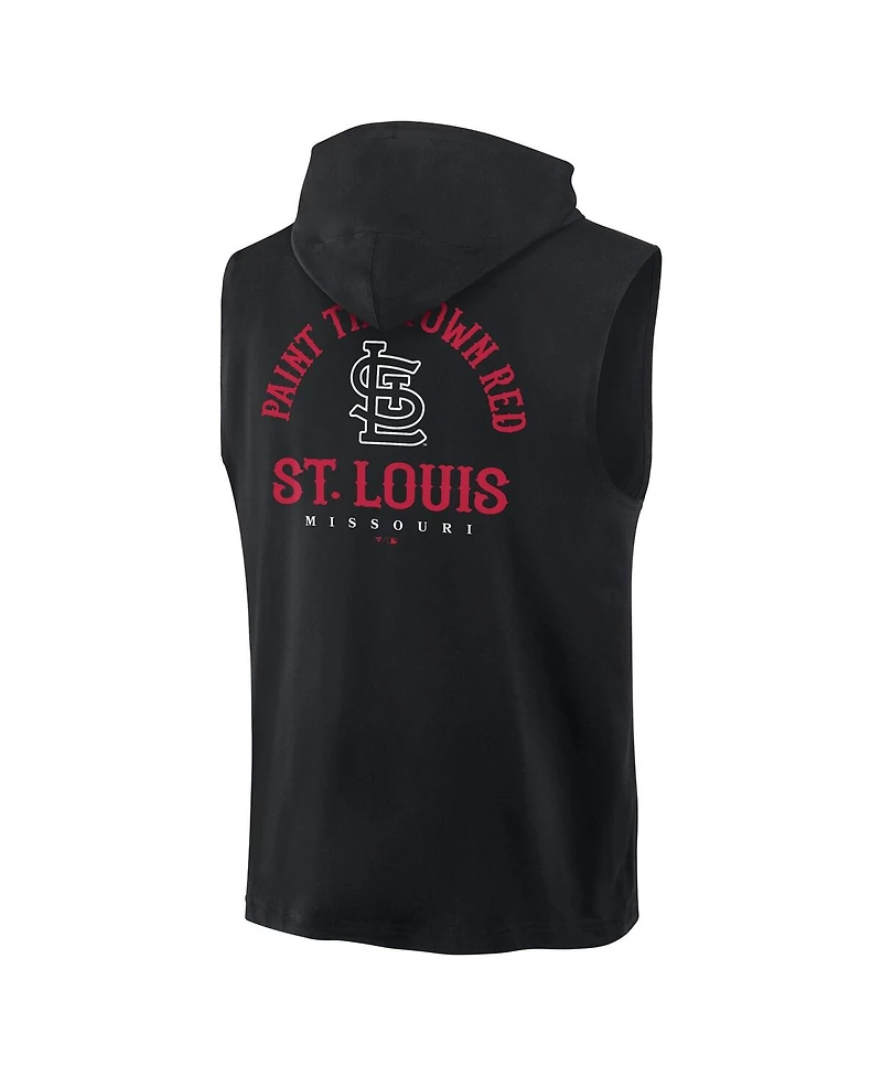 Fanatics Men's Black St. Louis Cardinals Fire Speed Sleeveless Pullover Hoodie