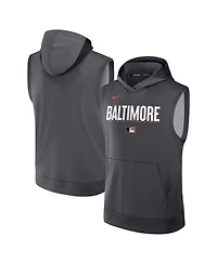 Nike Men's Anthracite Baltimore Orioles Authentic Collection City Connect Performance Sleeveless Pullover Hoodie