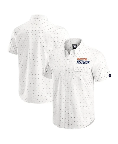 Darius Rucker Collection by Fanatics Men's Cream Houston Astros Printed Button-Down Shirt