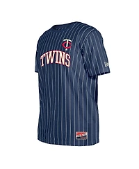 New Era Men's Navy Minnesota Twins Throwback Pinstripe T-Shirt