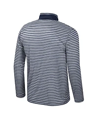Colosseum Men's Navy Michigan Wolverines Striped Quarter-Zip Sweatshirt