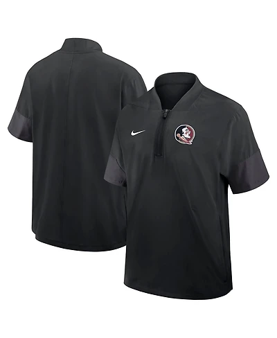 Nike Men's Black Florida State Seminoles 2025 Sideline Short Sleeve Quarter-Zip Coach Jacket
