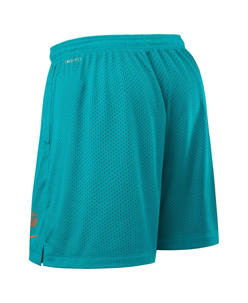 Nike Men's Aqua Miami Dolphins Sideline Reversible Performance Shorts