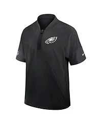 Nike Men's Philadelphia Eagles Sideline Short Sleeve Quarter-Zip Performance Coach Jacket
