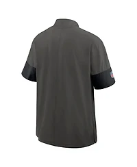 Nike Men's Pewter Tampa Bay Buccaneers Sideline Short Sleeve Quarter-Zip Performance Coach Jacket