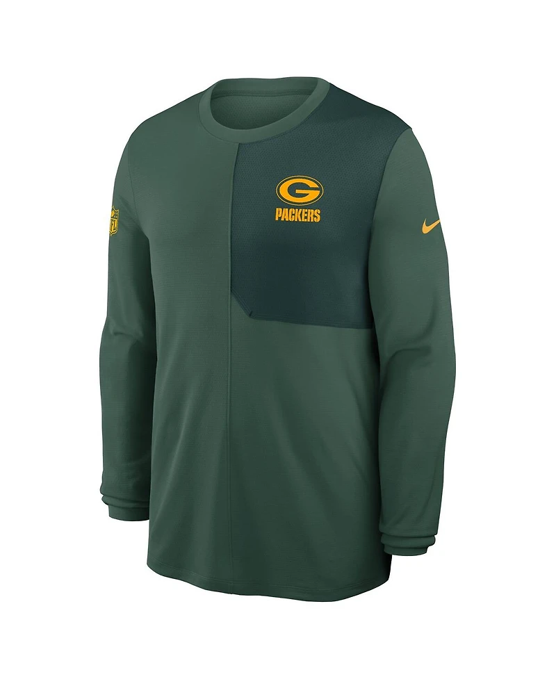 Nike Men's Green Bay Packers Sideline Coach Uv Performance Long Sleeve T-Shirt