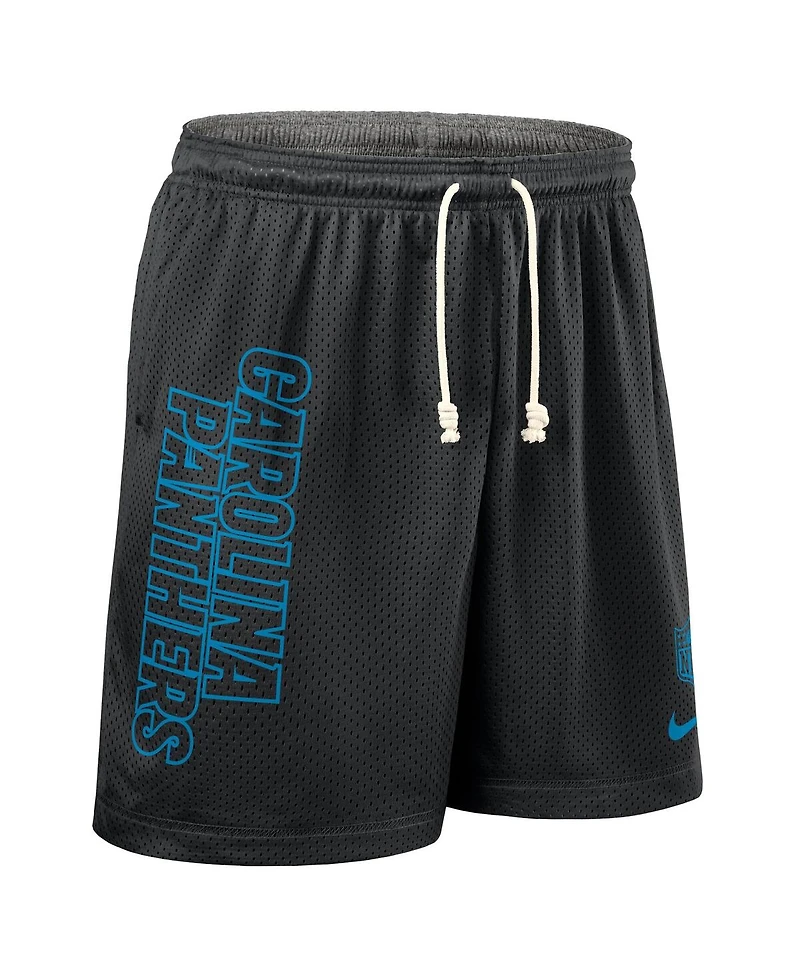 Nike Men's Black Carolina Panthers Sideline Reversible Performance Shorts