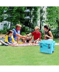 16 Quart 24-Can Capacity Portable Insulated Ice Cooler with 2 Cup Holders