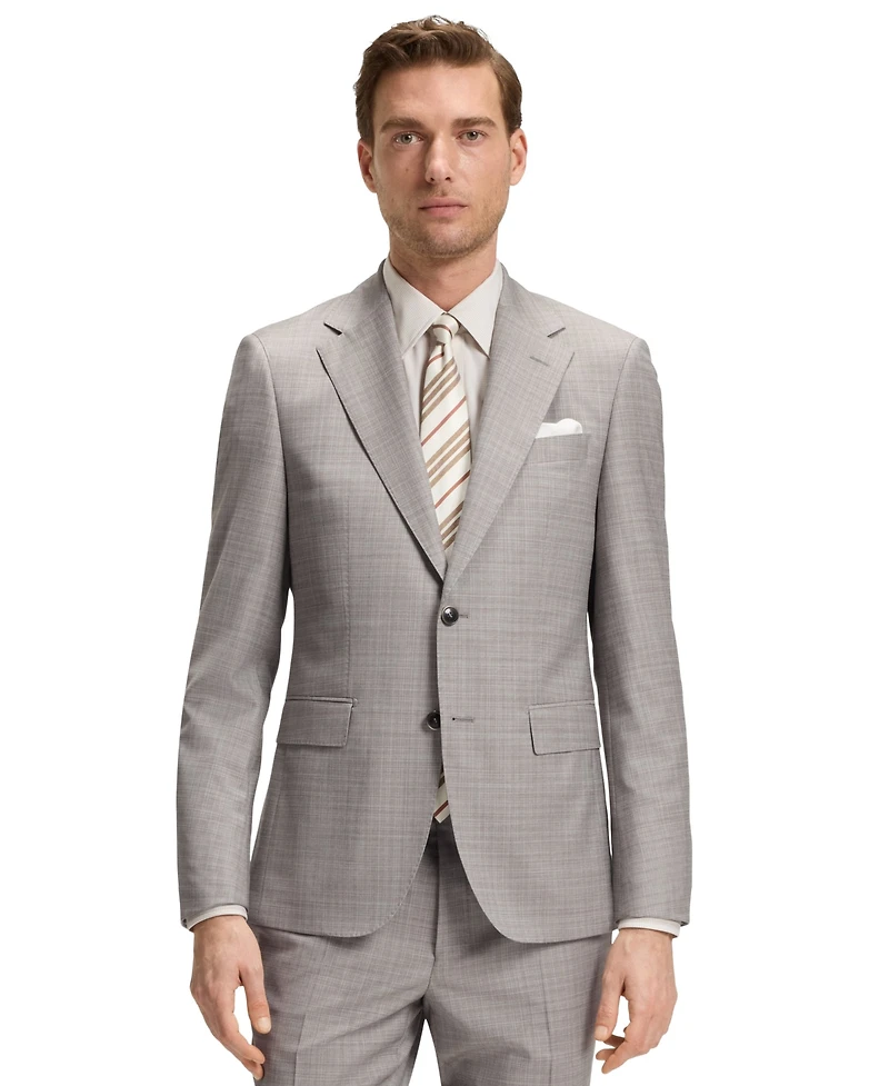 Boss by Hugo Men's Checked Virgin Wool Regular-Fit Suit