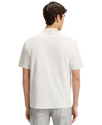 Boss by Hugo Men's Cotton-Pique Patterned Collar Polo Shirt