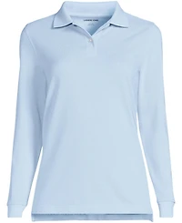 Lands' End Women's School Uniform Long Sleeve Mesh Polo Shirt