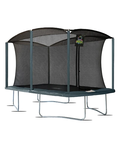 Plexalife 8 x 12 Ft Rectangular Outdoor Trampoline Set with Premium Safety Enclosure Gymnastics Rectangular Trampoline for Kids and Adults