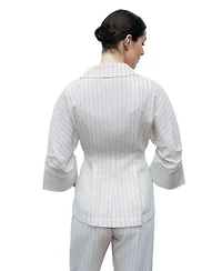 Nocturne Women's Striped Linen Jacket