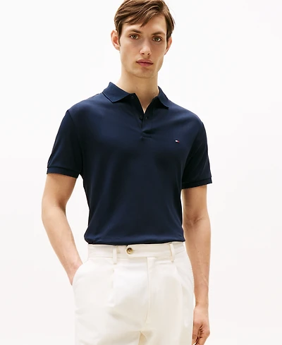 Tommy Hilfiger Men's Regular-Fit Liquid Cotton Collar Stripe Detail Polo Shirt