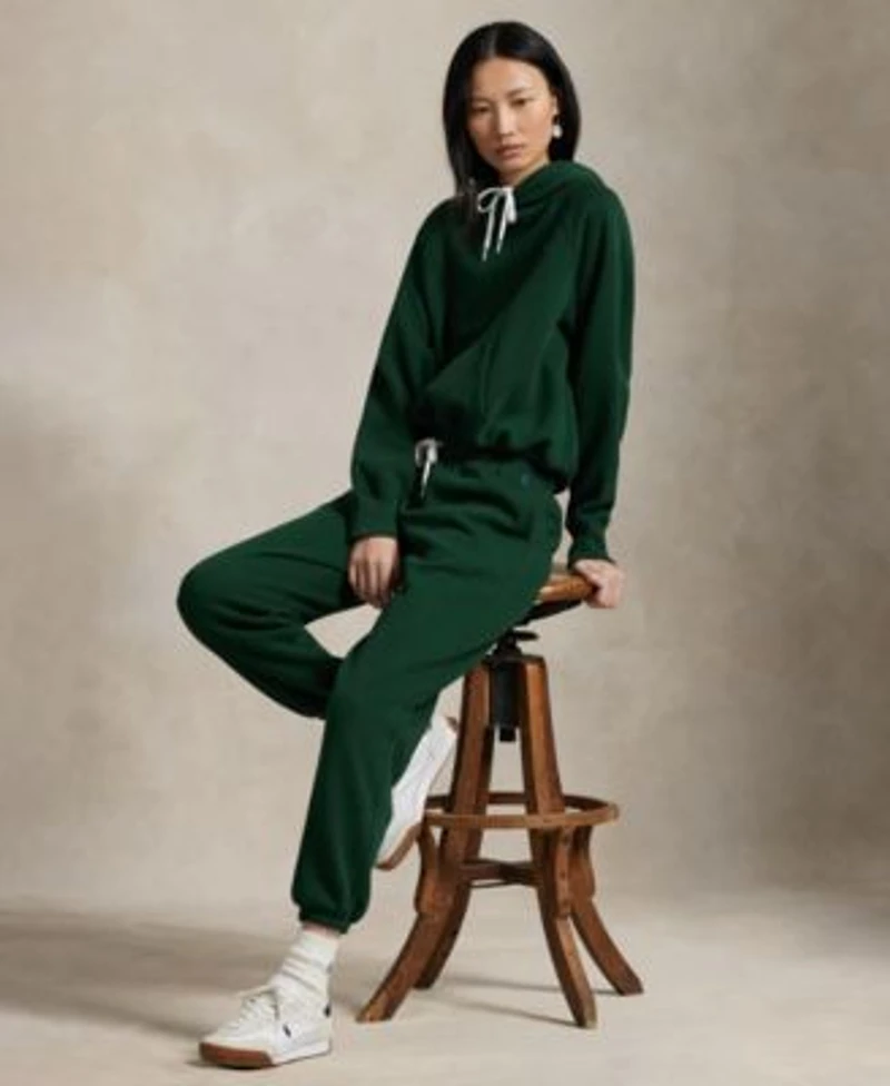 Polo Ralph Lauren Womens Shrunken Fit Fleece Hoodie Drawstring Sweatpants