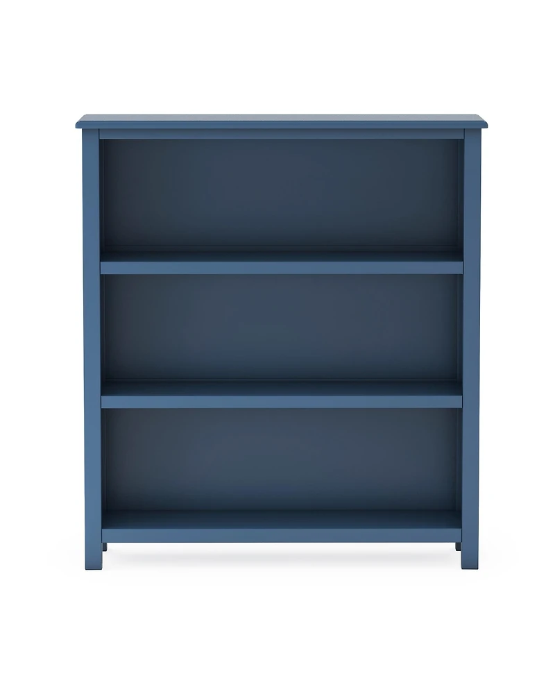 Guidecraft Taiga 3-Shelf Bookcase - Navy: 42" Bookshelf and Storage Unit for Bedrooms or Playrooms, Wooden Shelving Books, Toys, School Supplies