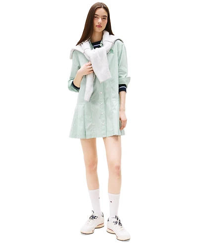 Tommy Jeans Women's Pleated Crest Cotton Shirt Dress