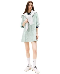 Tommy Jeans Women's Pleated Crest Cotton Shirt Dress