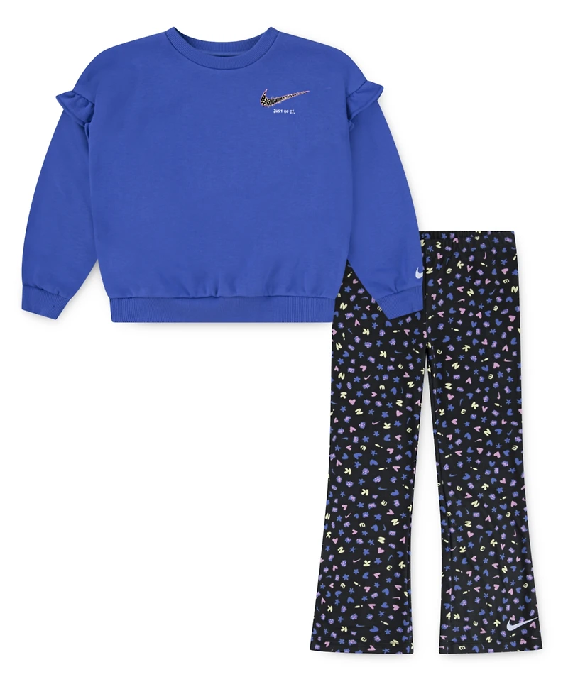 Nike Toddler Girls 2-Piece Essentials All-Over Print Femme Sweatshirt and Legging Set