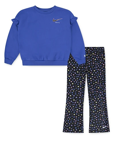 Nike Toddler Girls 2-Piece Essentials All-Over Print Femme Sweatshirt and Legging Set