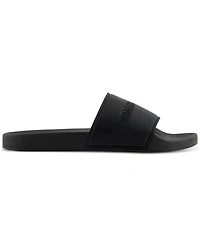 A|X Armani Exchange Men's Logo Embossed Slip-On Slide Sandals